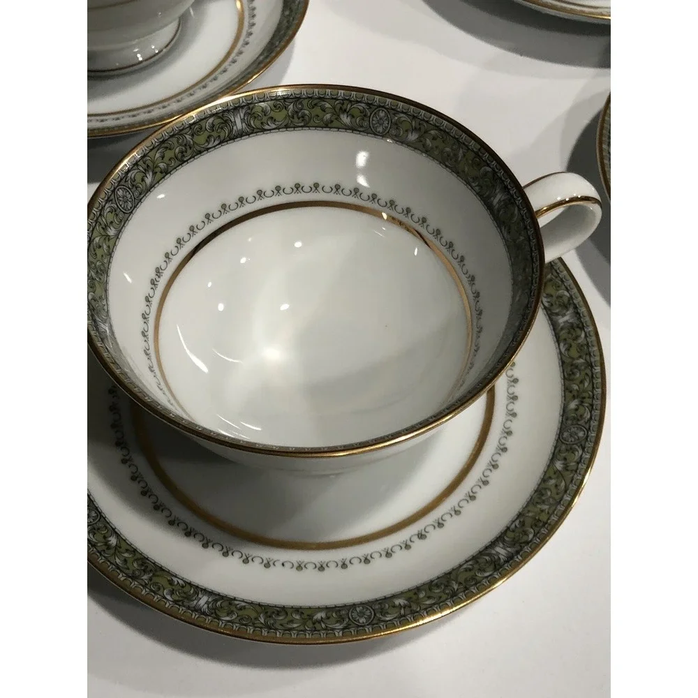 Noritake THURSTON 6871 Cup & Saucer‎ Set Lot of 5 Excellent Condition